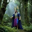 Placeholder: [high res photo by Monty Python] Oberon from Shakespeare's A Midsummer Night's Dream. Regal and commanding, with a towering presence and angular features that speak of ancient wisdom. His aura glows with an ethereal light that sets him apart from mere mortals. Clad in robes of deep jewel tones that reflect the lush colors of the forest, Oberon's eyes are sharp and piercing, hinting at a mind as sharp as a blade. Today, he steps into the arena of the forest clearing as a gladiator, ready to displ