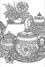 Placeholder: Cozy vibes art tea pot coloring pages