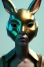 Placeholder: Portrait Sweet Rabbit ceramic mask, suit, photo studio, black background, unreal engine 5, concept art, ray tracing, lumen lighting, ultra detail, volumetric lighting, 3d.