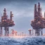 Placeholder: oil platform in winter landscape