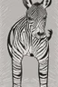 Placeholder: A delightful coloring page design showcasing an adorable baby zebra in a charmingly naive art style. The artist has skillfully created a whimsical scene with minimal details and a focus on bold, thick black outlines. The endearing fox, prominently positioned in the center, is the highlight of this illustration. The all-white background beautifully complements the simplistic design, allowing young artists to unleash their creativity. As the baby fox takes center stage, a subtle hint of its