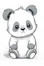 Placeholder: coloring book page simple and clean art line white background sketch style no shadows cute baby panda