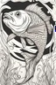 Placeholder: outline art for fish coloring pages, white background, Sketch style, only use outline, Mandala style, clean line art, white background, no shadows, and clear and well outlined
