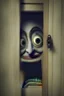 Placeholder: Creepy face peering out of the wardrobe