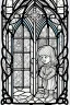 Placeholder: kids coloring page, stained glass church windows, cartoon style, thick lines, low detail, no shading