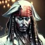 Placeholder: captain jack sparrow, dark, disturbed expression, 12k, ultra high definition, finely tuned detail, unreal engine 5, octane render, ultra realistic face, detailed make-up, detailed hair, use dynamic palette, accurate proportions, high contrast, black smokey bokeh background