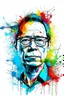 Placeholder: colorfull splash portrait of Gustavo Petro illustration