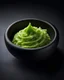 Placeholder: wasabi. black background. aesthetic Food Photography. HD. Glowing. 3d style