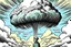 Placeholder: a mushroom cloud rises from a person's head cartoon