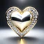 Placeholder: a clony of golden and silver around diamond heart sighn rotating