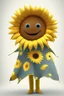 Placeholder: Cheery and cute sunflower avatar full body in fabric material