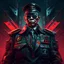 Placeholder: The president of Republic Indonesia in militiary cyberpunk style