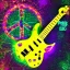 Placeholder: PEACE electric guitar PEACE psychedelic hippie trippy acid LSD PEACE GUITAR