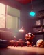 Placeholder: Boy room scene with color hair monster, Steven Spielberg style, realistic photo, sweet, concept art, smooth, unreal engine 5, god lights, ray tracing, RTX, lumen lighting, ultra detail, volumetric lighting, 3d.