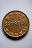 Placeholder: view of the word , Samarrrai , on a coin