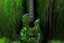 Placeholder: A green nature guitar painted by Frank Wilson