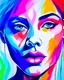 Placeholder: Acrylic Painting Draw Abstract Female Face figure