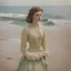 Placeholder: Sunny day, autochrome, Jeanne du barry on the beach