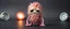 Placeholder: fluffy polymer clay cute sad monster with long sleek limbs and with studio lights