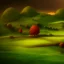 Placeholder: Landscape, the shire, fantasy, green, Brown, warm, realistic, village