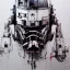 Placeholder: photorealistic at-at pilot helmet with weathered painting , illustration on coarse canvas by <agnes cecile> and <Yoji Shinkawa>, ornate and intricate details , soft smooth lighting, ultra detailed concept art,