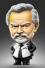 Placeholder: Caricatura chibi de Luis Ignacio Lula da Silva presidente de Brasil, serio, calidad ultra, hiperdetallado, color blanco, negro y amarillo, increíble obra de arte, formas y líneas estilizadas