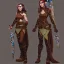 Placeholder: dungeons and dragons female elf druid, brown hair, brown eyes, pale skin, full body