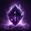 Placeholder: A black crystal glowing with evil purple light as it absorbs a soul, in translucid luminescence art style