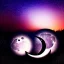 Placeholder: Two large crescent moon with shiny stars, dark, hazy, macro photography, tilt shift blur, high definition, 8k, beautiful, night sky, wind, stars, detailed warped, water droplets, bat silhouette