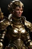 Placeholder: Realistic badass godess in armour, while she phases