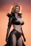 Placeholder: Kim Basinger as evil queen in black leather, busty, cleavage, curvy, angry, happy, stern look. character design by cory loftis, fenghua zhong, ryohei hase, ismail inceoglu and ruan jia. unreal engine 5, artistic lighting, highly detailed, photorealistic, fantasy