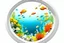 Placeholder: white,background,looking,through,a 3-d, hole,or,window,,a,seeing intouunerwater,tropical,fish