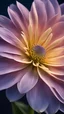 Placeholder: Photoreal microscopic close-up of a flower at twilight