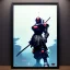 Placeholder: a robot samurai run, black armor, ultra realistic, unreal engine, cinematic lighting, octane render, masterpiece art by Yoji Shinkawa, picture in frame, frame around