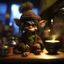 Placeholder: hairy pimp groove funk goblin gremlin hippie in weird home camper holding magic glowing shining potion, prize winning oil painting, ,bokeh like f/0.8, tilt-shift lens 8k, high detail, smooth render, down-light, unreal engine