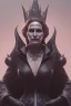 Placeholder: Julia Roberts as evil queen in black leather gown, evil, busty, cleavage, curvy, angry, stern look. character design by cory loftis, fenghua zhong, ryohei hase, ismail inceoglu and ruan jia. unreal engine 5, artistic lighting, highly detailed, photorealistic, fantasy