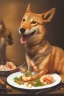 Placeholder: doge eating a shrimp platter