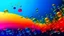Placeholder: abstract pc desktop wallpaper background with flying bubbles on a colorful background. aspect ratio 16:9 . Generative AI