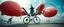 Placeholder: pinhole cam, airbrush 3d rendering, big tics and an acrobatic cyberpunk robot The ninja priest Mantis ballooner, huge mech 🦗🥊 A bizarre upright flying hydraulic bicycle-creature, front wheel replaced by articulated mantis-like arms carrying enormous inflatable pillows, looking far too serious about complying with official pillow-fighting regulations.