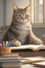 Placeholder: a cat teaching mathematics in university in photorealistic style