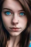 Placeholder: a beautiful young women with a huge nose. blue eyes and brown hair without picering