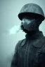 Placeholder: All Black british soldier, ghost, wearing high tech mask, white smoke, dark, rage, sorrow, high definition, ultra 8 k, volumetric lighting, blue fire, fog