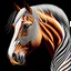 Placeholder: Horse Palomino front view symmetrical design front view ink art orange cream white and black hyper-detailed realistic 8k