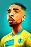 Placeholder: Gabriel Jesus Brazilian football player ,cartoon d