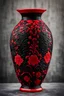 Placeholder: red and black lace ornamental vase, 8K