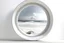 Placeholder: white,background,looking,through,a 3-d, hole,or,window,,a,seeing,paraddise,beach ,skulpture,like