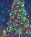 Placeholder: Painting of Christmas tree inside futuristic cyberpunk space ship matrix code