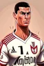 Placeholder: Cristiano Ronaldo wears the Egyptian Zamalek club jersey cartoon 2d