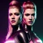 Placeholder: Actress, Katheryn Winnick, cyber woman, latex, sexy, blood, portrait, unreal engine 5, samurai, 16 bit, god lights, ultra hd, vibrant color, night city background, neon, front view.