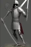 Placeholder: medieval knight walking dramatically forward, sword in hand. A skeleton on his back.